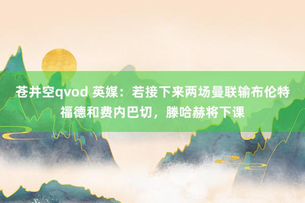 苍井空qvod 英媒：若接下来两场曼联输布伦特福德和费内巴切，滕哈赫将下课