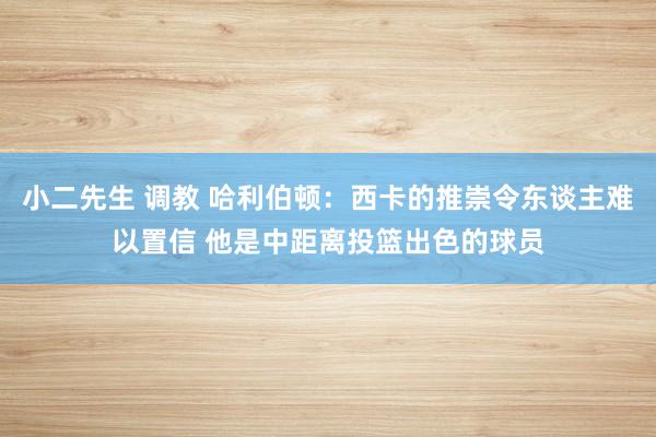 小二先生 调教 哈利伯顿:西卡的推崇令东谈主难以置信 他是中距离投篮出色的球员
